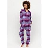 Cyberjammies Hazel Dark Purple Check Long Sleeve Pyjama Set - Purple