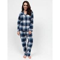 Cyberjammies Cyberjammies Frosty Navy Check Pyjama Set - Navy