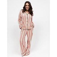 Cyberjammies Stripe Printed Jersey Long Sleeve Pyjama Set - Bonnie Pink
