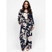 Cyberjammies Auburn Navy Floral Print Long Sleeve Pyjama Set - Navy