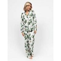 Cyberjammies Fern Olive Green Alpine Print Pyjama Set - Ivory