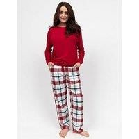 Cyberjammies Cyberjammies Blaze Red Slouch Jersey Top & Check Pyjama Set - Red