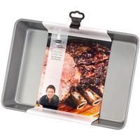Stellar James Martin Non Stick Cake Tin/Roaster, 33 x 23 x 6cm, Stainless Steel Grey, 33 x 23cm