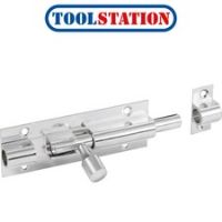 Chrome Door Bolt 100mm Straight