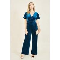 Teal Velvet Jumpsuit