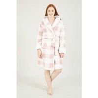 Pink Checked Super Soft 'Taya' Dressing Gown
