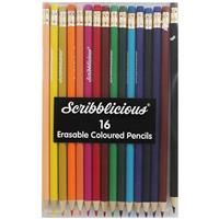 Scribblicious Erasable Coloured Pencils  Pack Of 16