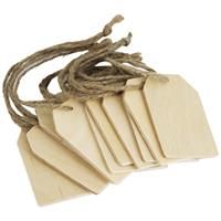 10 Wooden Tags With String, Art & Craft, Brand New