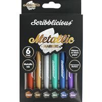 Scribblicious Metallic Markers: Pack of 6, Stationery, Brand New