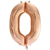 34 Inch Rose Gold Number 0 Helium Balloon