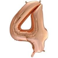 34 Inch Rose Gold Number 4 Helium Balloon
