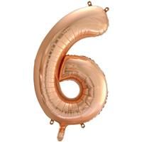 34 Inch Rose Gold Number 6 Helium Balloon