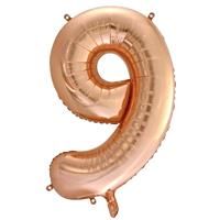 34 Inch Rose Gold Number 9 Helium Balloon