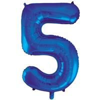 34 Inch Blue Number 5 Helium Balloon