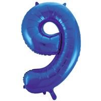 34 Inch Blue Number 9 Helium Balloon