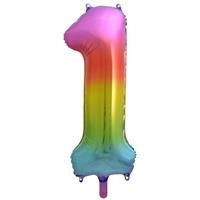 34 Inch Rainbow Number 1 Helium Balloon, Home Living, Brand New