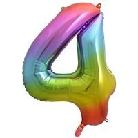 34 Inch Rainbow Number 4 Helium Balloon, Home Living, Brand New