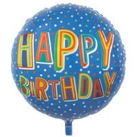 31 Inch Happy Birthday Blue Helium Balloon