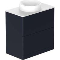 Nexa By VADO Veva Midnight Blue Freestanding Vanity Unit with Gloss White Countertop & Basin - 800mm