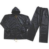 JCB - JCB Workwear - Waterproof Workwear - Waterproof Two-Piece Rainsuit, D+AA - Black - Size Large