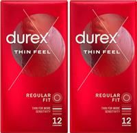 Durex Thin Feel Condoms, Pack of 12 (Packaging May Vary)