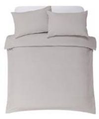 Home Brushed Grey Cotton Bedding Set - Double + Brush Cotton Fitted Sheet