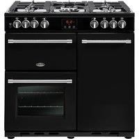 Belling Farmhouse 444444121 Black 90cm Dual Fuel Range Cooker