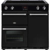 Belling Farmhouse 90Ei 90cm Electric Range Cooker With Induction Hob  Black