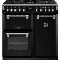 Stoves Richmond Deluxe ST DX RICH D900DF BK 90cm Dual Fuel Range Cooker - Black - A Rated, Black