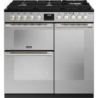 Stoves Sterling Deluxe ST DX STER D900DF GTG SS 90cm Dual Fuel Range Cooker - Stainless Steel - A Rated, Stainless Steel