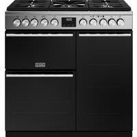 Stoves Precision Deluxe ST DX PREC D900DF SS Dual Fuel Range Cooker - Stainless Steel / Black - A/A/A Rated, Stainless Steel