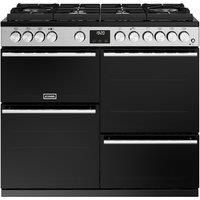 Stoves Precision Deluxe ST DX PREC D1000DF GTG SS 100cm Dual Fuel Range Cooker - Black / Stainless Steel - A Rated, Black