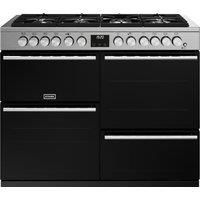 Stoves Precision Deluxe ST DX PREC D1100DF SS 110cm Dual Fuel Range Cooker - Black / Stainless Steel - A Rated, Black