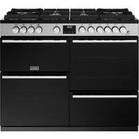 Stoves Precision Deluxe ST DX PREC D1100DF GTG SS 110cm Dual Fuel Range Cooker - Black / Stainless Steel - A Rated, Black