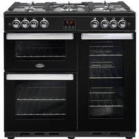 Belling 444411725 90cm Cookcentre X90G Double Oven Gas Cooker Black