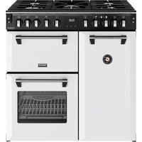 Stoves Richmond DX 90DF 90cm Dual Fuel Range Cooker - Ice White - A Rated, White