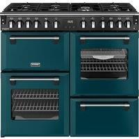 Stoves Richmond Deluxe 100DF 100cm Dual Fuel Range Cooker - Deep Marine - A Rated, Green
