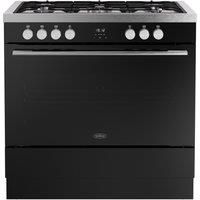 Belling BEL RCA VISION SGL 90DF 90cm Dual Fuel Range Cooker with Gas Hob - Black / Silver Steel - A Rated, Silver