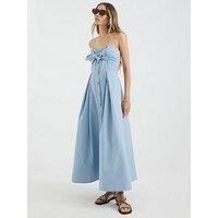 River Island Bow Detail Button Up Midi Dress