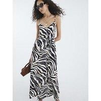 River Island Zebra Print Sleeveless Maxi Dress