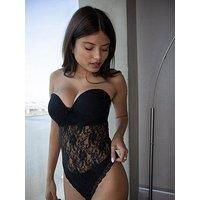 Pour Moi Rebel Strapless Padded Underwired Body - Black