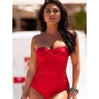 Pour Moi Santa Monica Strapless Control Swimsuit - Red