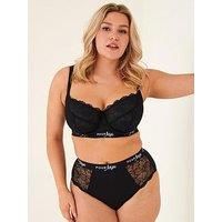 Pour Moi Logo High Leg Brief - Black