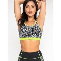 Pour Moi 97010 Energy Strive Leopard/Lime Non Wired Non Padded Sports Bra