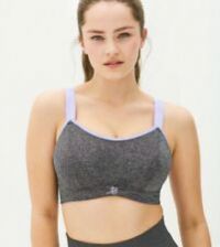 Pour Moi 97003 Energy Empower U/W Padded Convertible Sports Bra Grey Marl/Purple
