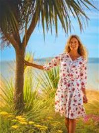 Fan Floral Knee Length Dress