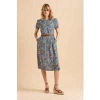Navy Secret Garden Midi Dress