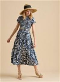 Ikat Maxi Shirt Dress