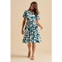 Woodland Leaves Knee Length Dress