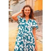 Woodland Leaves Maxi Jersey Dress